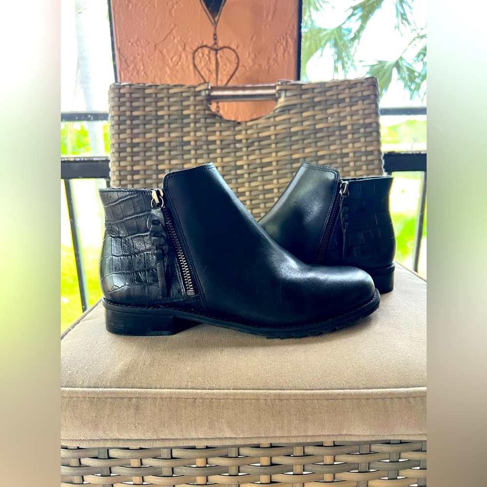 Black Leather Ankle Boots